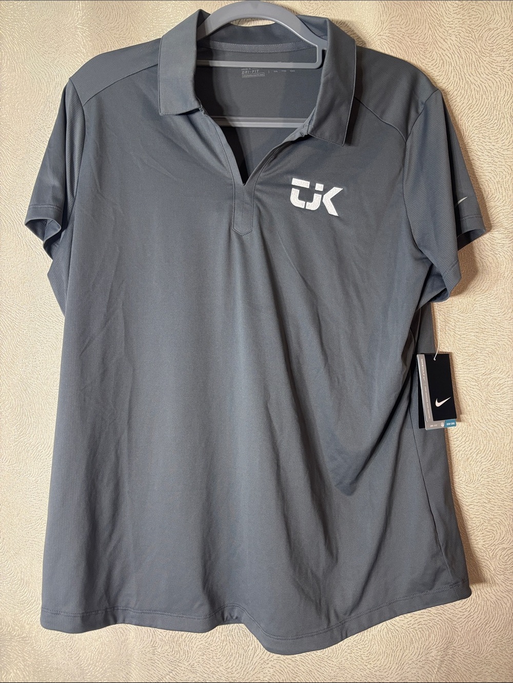 Nike dry-fit polo shirt grey performance athletic women’s XXL, 0364